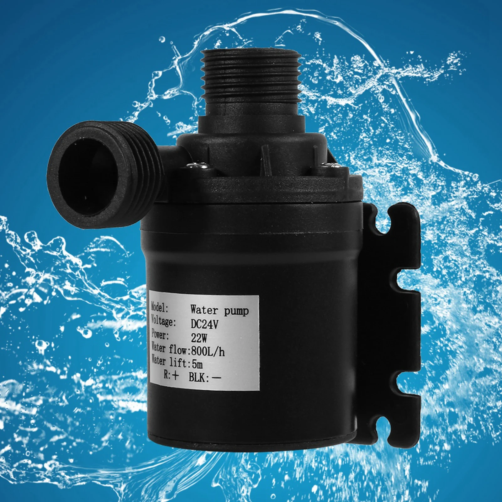 DC 24V pompa sirkulasi air panas, Motor akuarium tanpa sikat energi surya 800L/H 5M