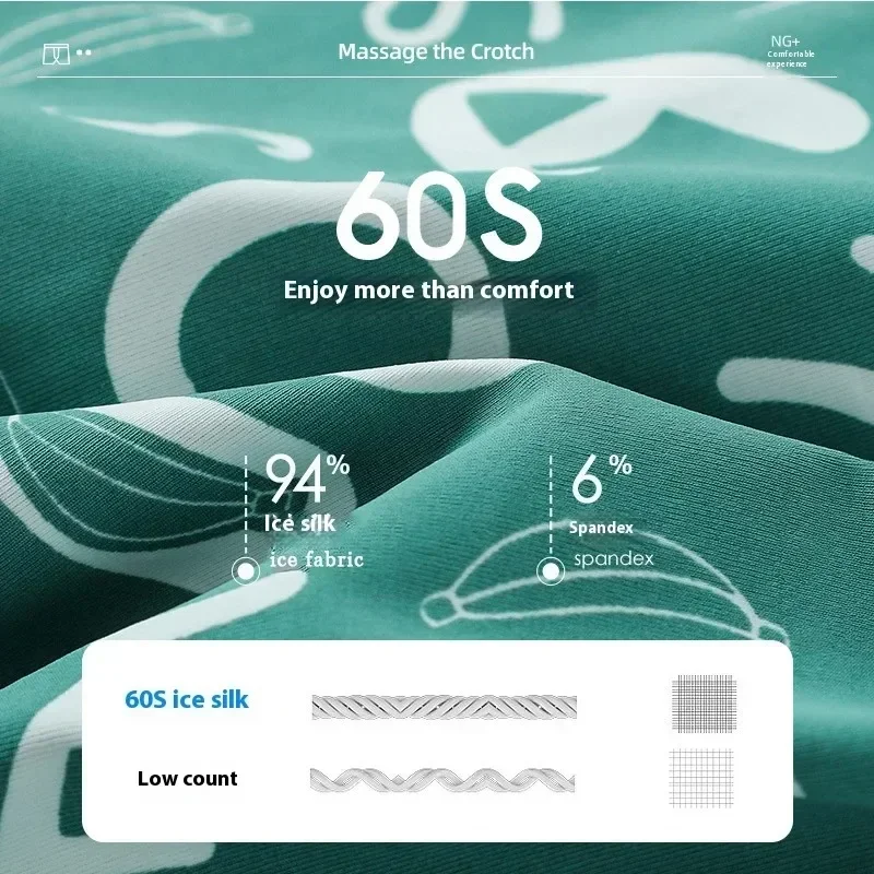 Ropa interior de seda de hielo para hombre, Bóxer transpirable antibacteriano de gran tamaño, secado rápido, Verano