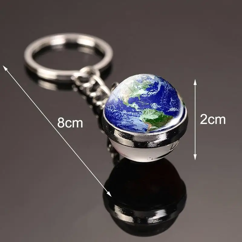 Luminous Planet Keychain Crystal Sun Jupiter Milky Way Galaxy for Space Themed Party Favors and Accessories