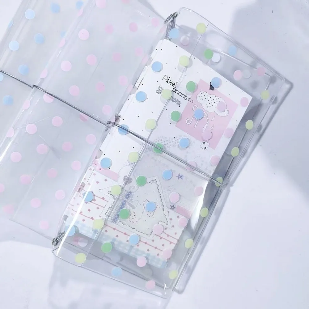 Ins PVC TN Notebook Cover Transparent with Elastic Band Traveler Notebook Cover Transparent PVC Binder Students