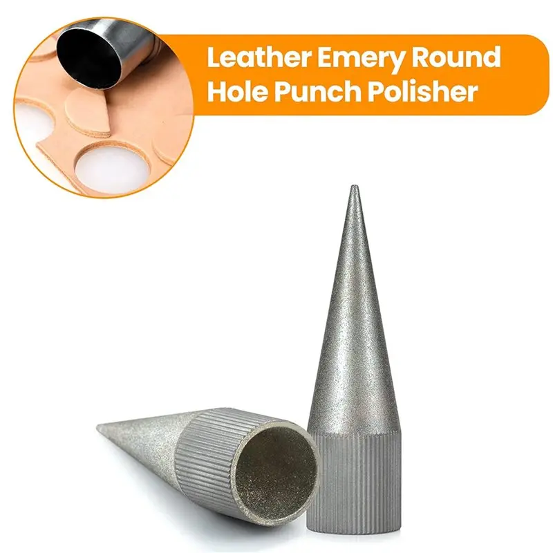 A98E-10X Leather Emery Round Hole Punch Polisher Grinder 3-16MM DIY Leather Punch Edge Sharpener Tool