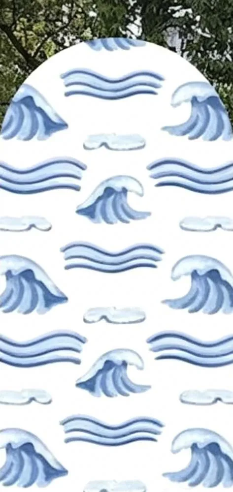 Custom 2-Side Ahoy It's a Boy Baby Shower Arch Backdrop Cover Blue White Stripes Custom Name Birthday Party Decor Backdrop Photo