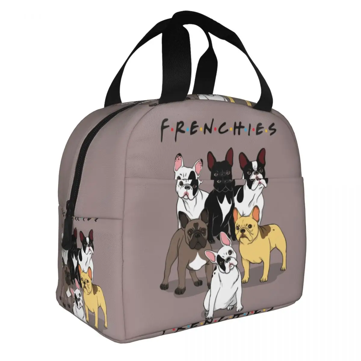 

Funny Frenchies French Bulldog Lunch Bag For Women Resuable Thermal Insulated Lunch Tote Box For Kids School Children Food Bags