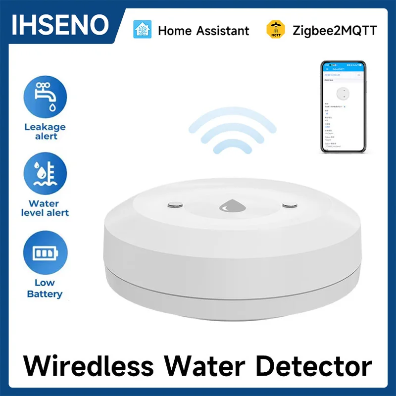 Smart Water Immersion Sensor Zigbee3.0 Tuya Z2M Flood Leak Detector Wireless Alarm Support Z2MQTT Home Assistant Safety Protect
