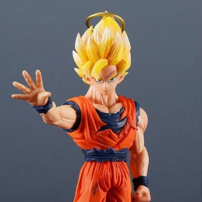 Figura de Dragon Ball Z Super Saiyan 2 Goku, 24,5 cm, transmisión instantánea, modelo de Anime, estatua coleccionable de PVC para regalo de seguidores