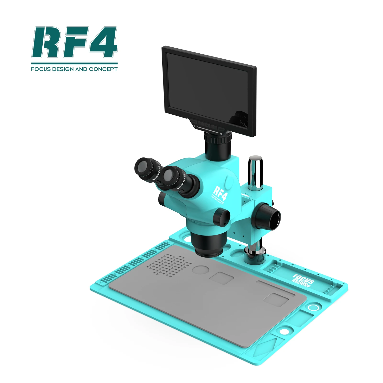 RF4 6.5X-65X synchroniczny ciągły Zoom mikroskop trójokularowy z 10 Cal kamera WIFI HD Monitor RF6565TVD2-YS010W