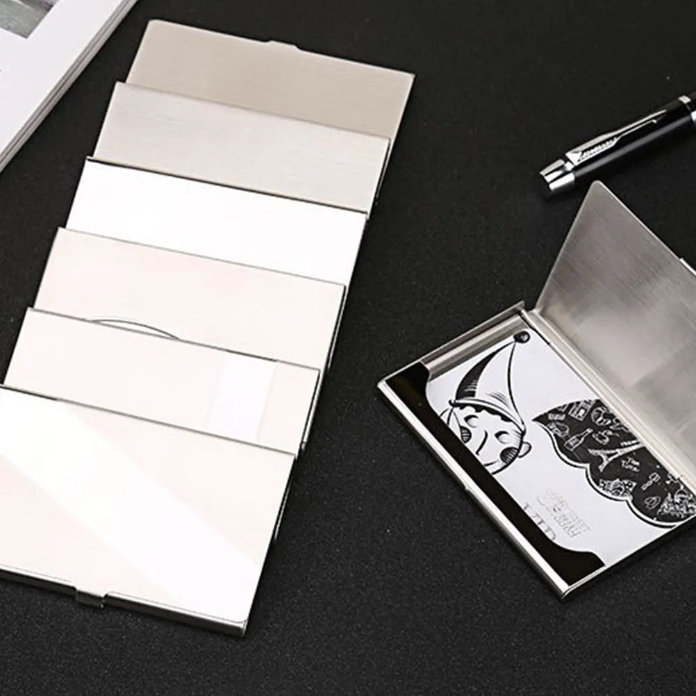 Stainless Steel Business Card Holder Slim Lightweight Metal Credit Card Organizer for Id Bus Pass Protection Quick Access Travel