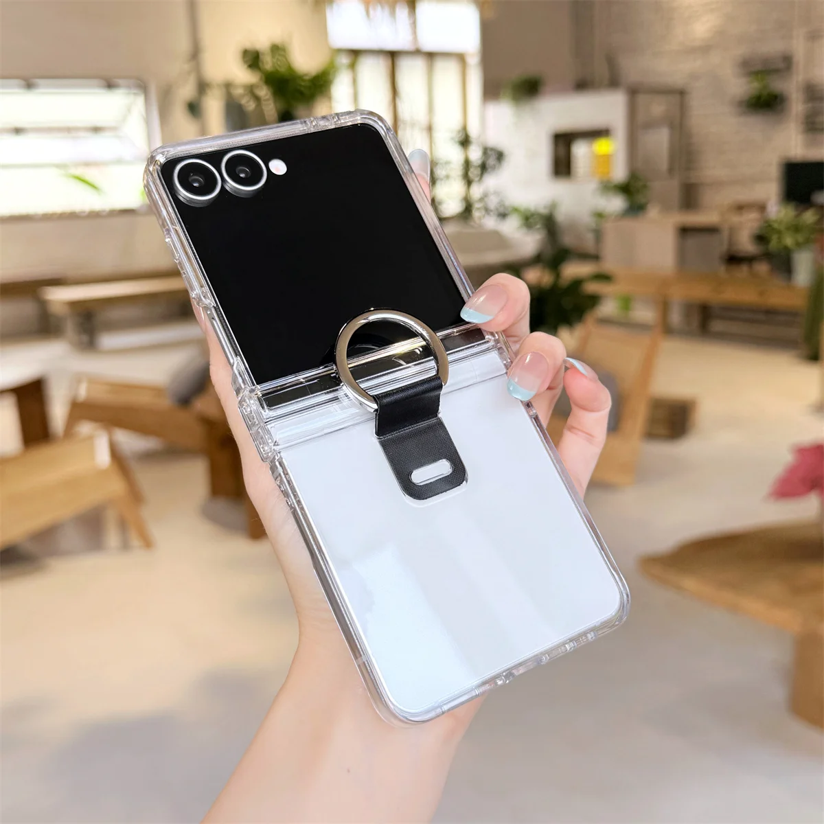 Transparente Schutzhülle mit Ring & Scharnier für Samsung Galaxy Z Flip 8 7 6 5 4 3 Flip7 FE Flip6 Flip5 Stoßfeste Hülle