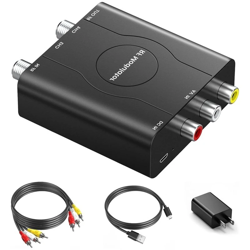 A97I-US Plug RF Modulator For TV RCA To Coaxial Adapter With RCA Cable