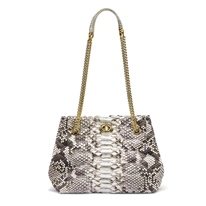 

gete Snake Female new Single shoulder large capacity Axillary bag female chain women python