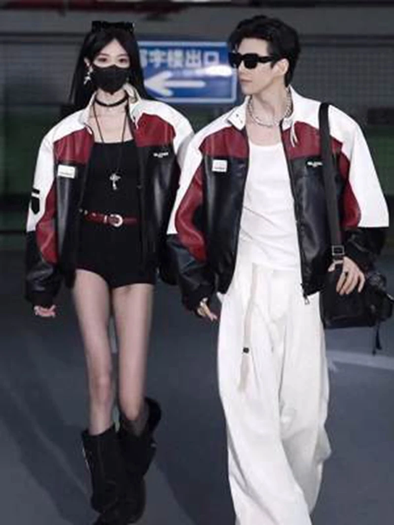 

Harajuku весенние мужские университетские куртки женские ветровки свободные тонкие повседневные осенние ретро повседневные цветные блоки студенческие пальто унисекс