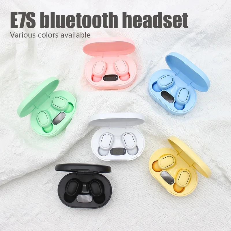 TWS E7S Fone Bluetooth Earphones Wireless Headphones for Xiaomi Vivo Oppo Noise Cancelling Earbuds Wireless Bluetooth Headset