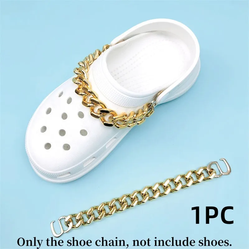 Frauen Schuhe Ketten Schnalle Charms Krokodil Clog Sandalen Loch Schuhe DIY abnehmbare Kette für Kinder Jungen Mädchen Geschenke Schuhe Dekorationen