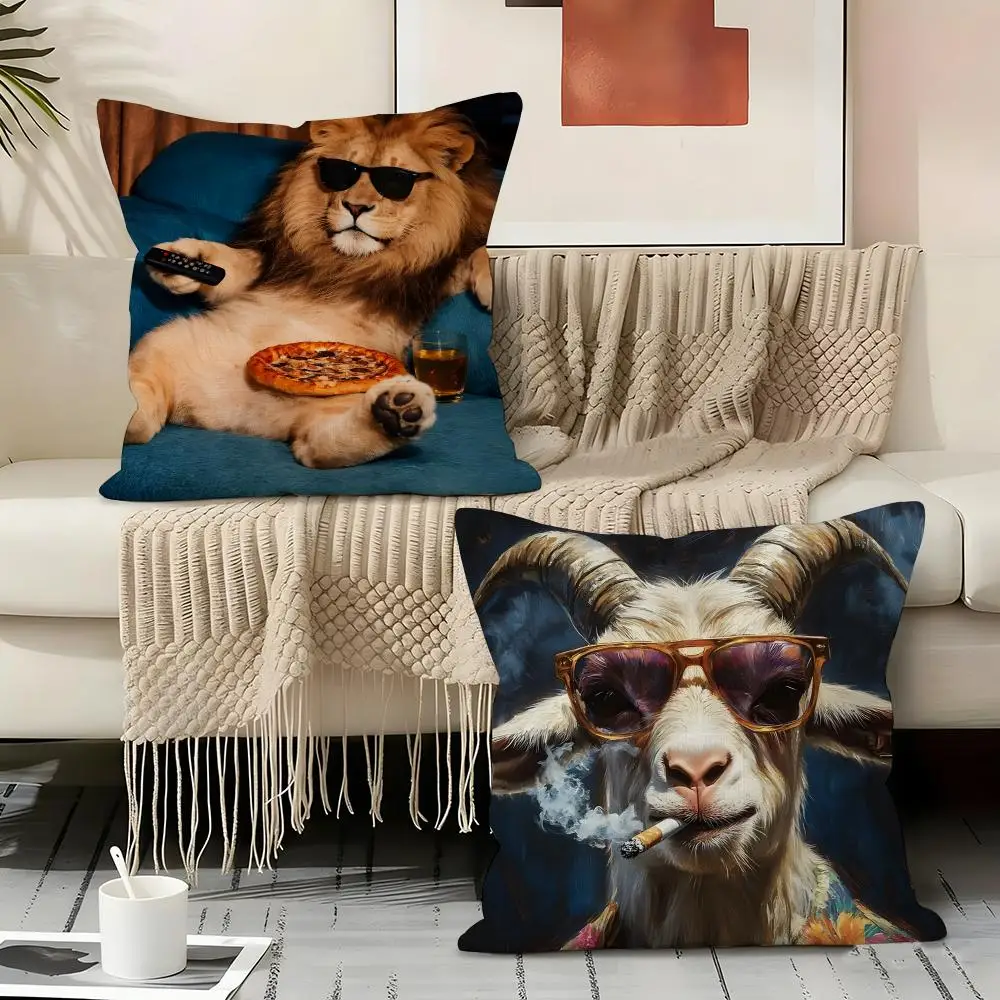 Weird Animals Pillow Case Pillowcase, Double-sided Printed, Sofa Cushion, Bedroom Headboard Pillow
