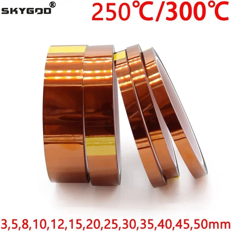 Części do drukarek 3D 3mm - 50mm, odporna na wysokie temperatury taśma izolacyjna termiczna BGA kapton poliimidowa, klejąca, do izolacji termicznej.
