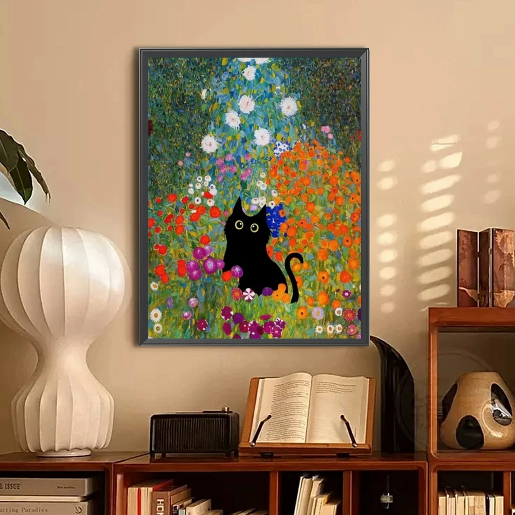 Gustav Klimt The Kiss and Black Cat Diamond Paiting Art 5D DIY Tree of Life Cross Stitch Kits Mosaic Handcraft Room Decor Gifts