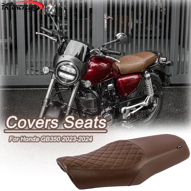 One-piece Seat Cover For Honda GB350 2023 2024 Passenger Driver Seat Cushion PU Material Buffer Anti-vibration Motorcycle pad