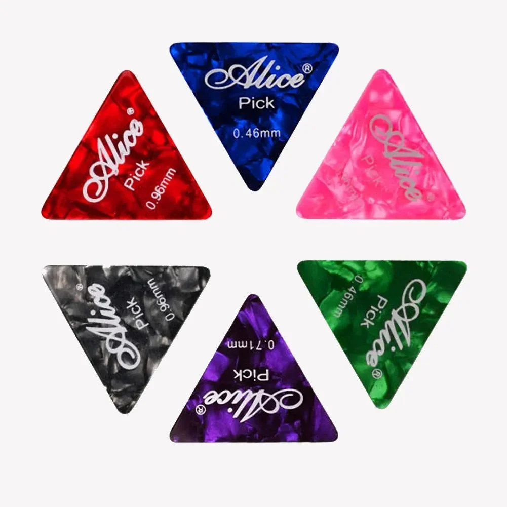 12pcs Triangle Picks For Guitar Celluloid Material Assorted Thicknesses 0.46MM 0.71MM 0.81MM 0.96MM 1.2MM 1.5MM