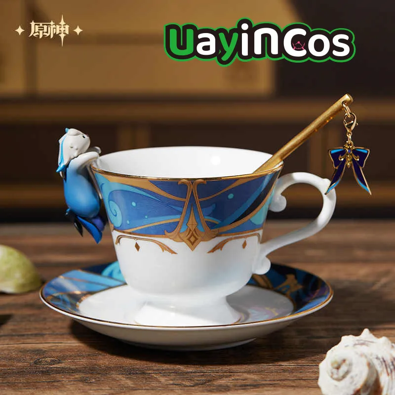 Disponibile Neuvillette Tazza da tè Ufficiale Genshin Impact Plate Set Tazza Dragon King Accessori Neuvillette Tazza da caffè Anime Toy Kids