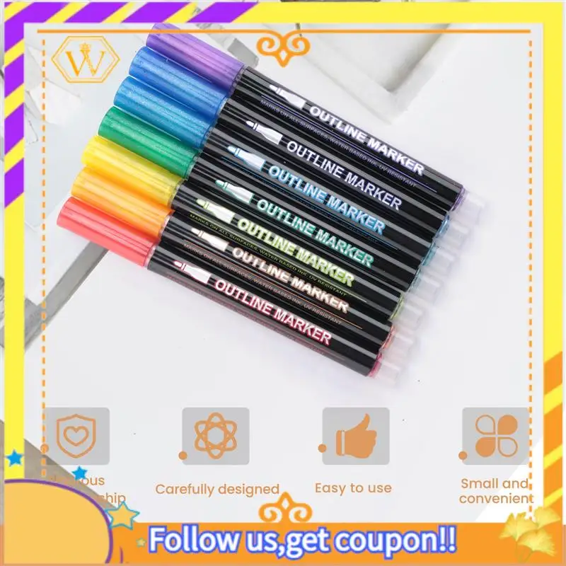 

Последние мерцающие маркеры Doodle Outline Dazzles: 24-цветный набор металлических двойных блестящих ручек Super Squiggles Dazzlers