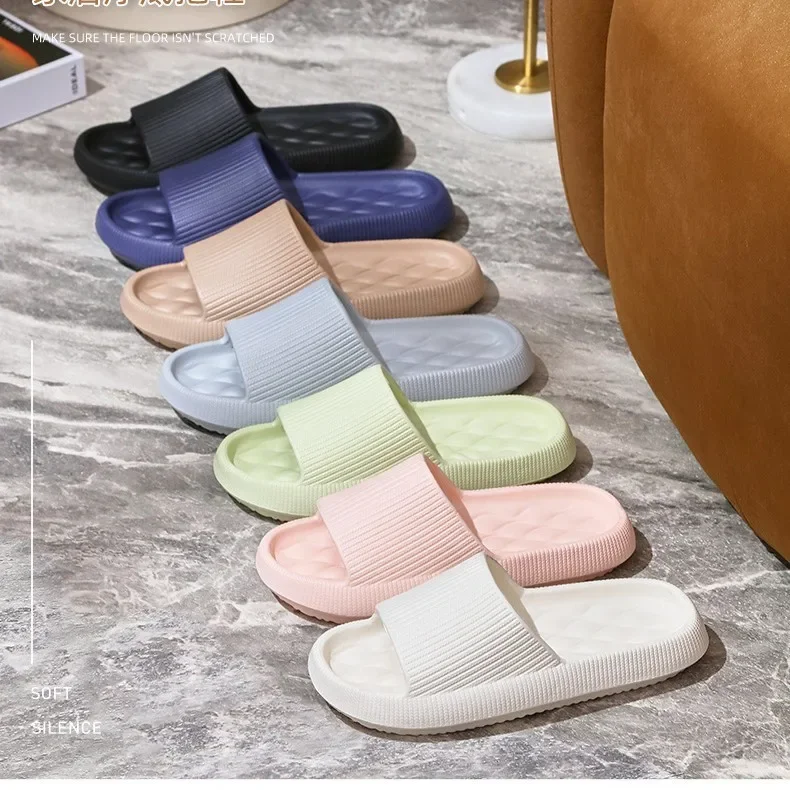 جديد 2508 إيفا كعب سميك النعال المرأة الصيف زوجين المنزل هادئة الحمام الاستحمام المضادة للانزلاق لينة القدم الطابق المتزلجون