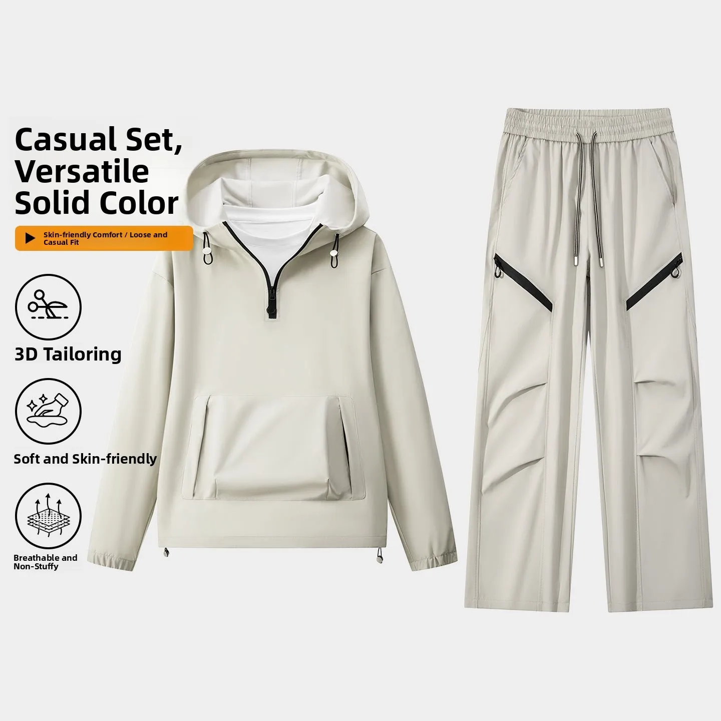 

Белый повседневный комплект из 100% полиэфирного волокна с плоским дном FY055KZ013P94, осенняя новинка, женская спортивная одежда, повседневный наряд