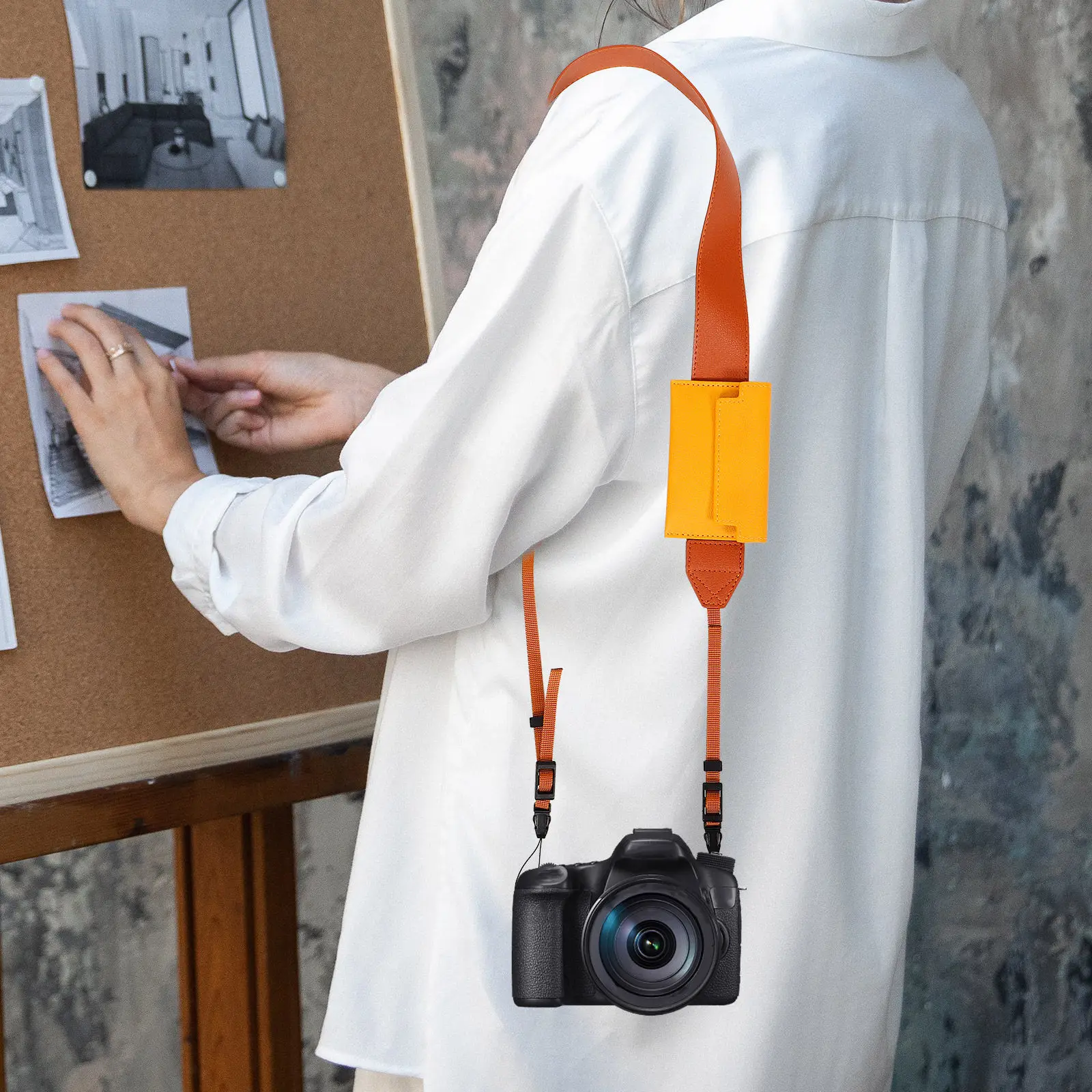 Universal PU Camera Shoulder Strap Adjustable Comfortable Safety Camera Neck Strap for Photographers Outdoor Travel