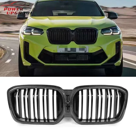 Carbon Fiber Front Grille For BMW X3 G01 X4 G02 X3M F97 X4M F98 LCi 2022 Front Bumper Kidney Center Mesh Grill Grille Body Kits