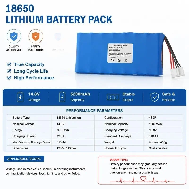 Battery for ZONCARE Zhongqi IMAC1200 IMAC1800 IMAC10 WPF12-0068 Replacement Power Supply Compatible with Medical Equipment