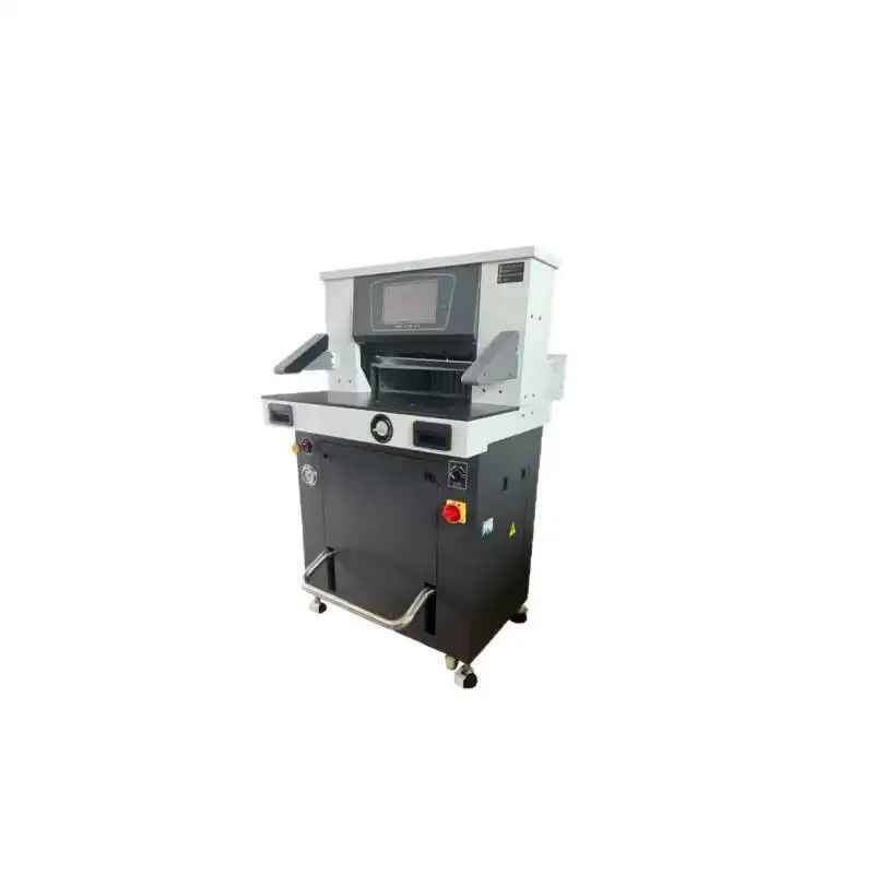 Cortador de papel completamente automático programable con pantalla táctil de 10 pulgadas modelo 5310, pegamento de corte hidráulico doble