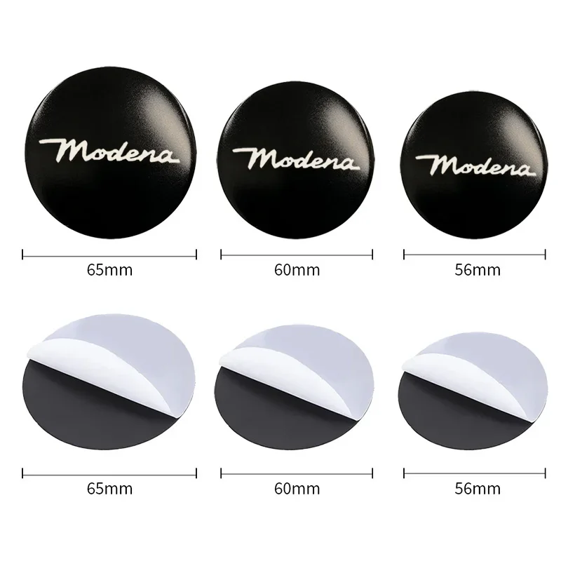 4pcs 56/60/65mm Car Wheel Center Badge Stickers for MODENA Alloy Auto Tire Hub Emblem Decals Decoration