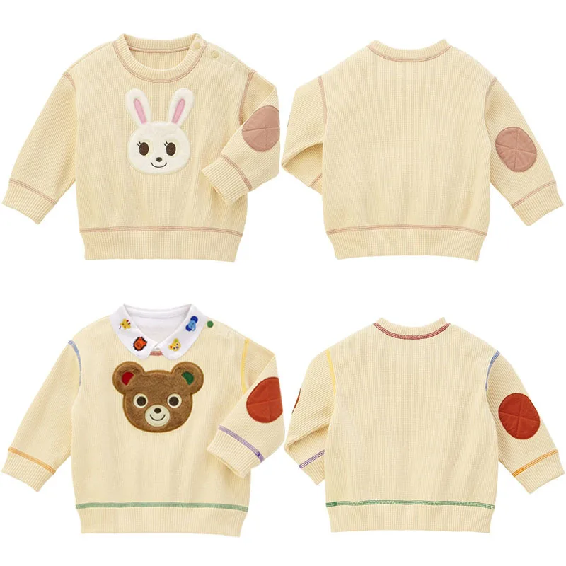 

Girls Clothes Autumn and Winter New Boys Long Sleeve Cartoon Cute Bear Rabbit Embroidered Knitted Sweatshirt