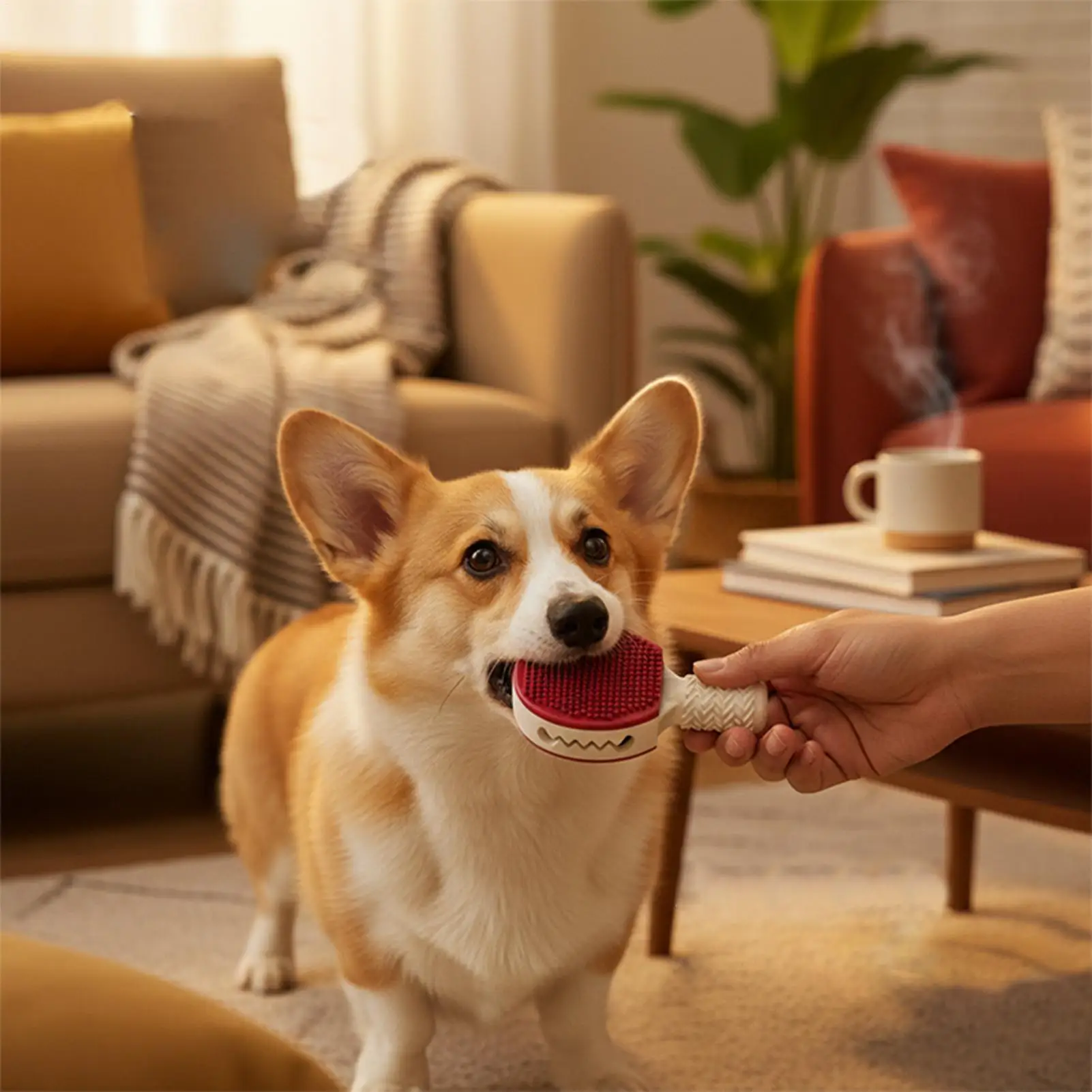Dog Treat Toy Badminton Shape Fun Bouncing Feeder With Bell Food Dispenser Dog Feeder For Travel Pool Park Yard Bedroom Garden