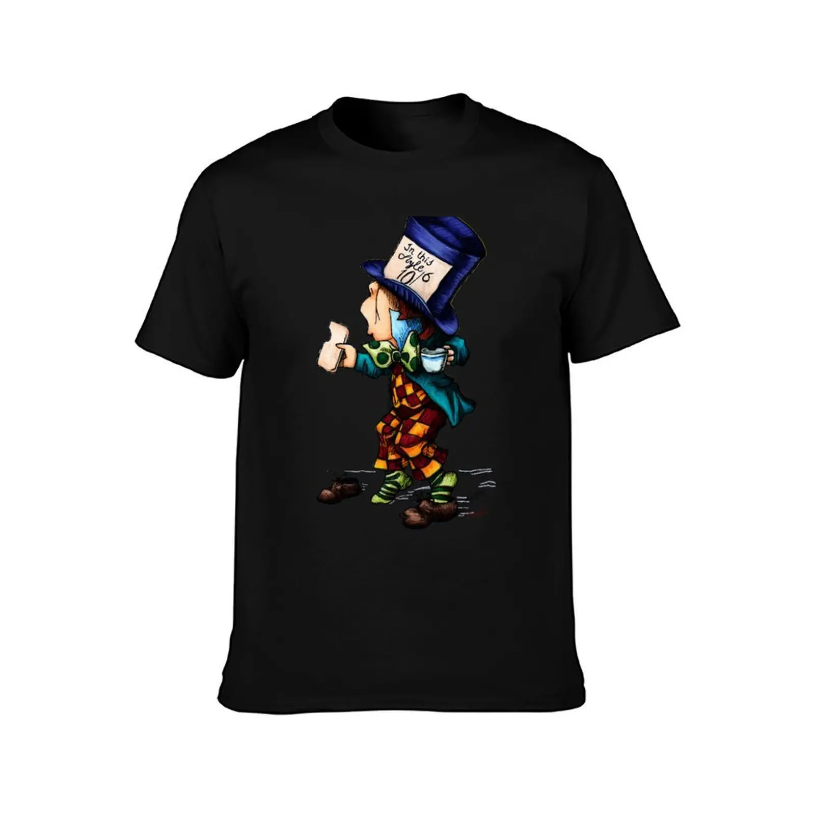 Vintage mad hatter with bright colors, Alices adventures in wonderland T-Shirt t shirt man cotton T-Shirt
