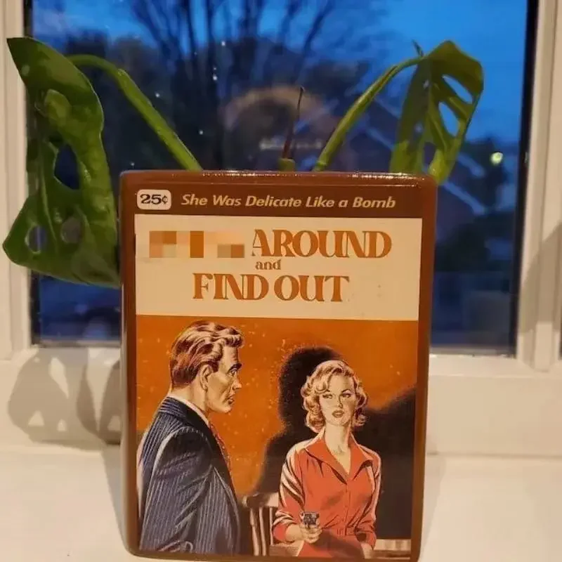 Reading Vase/Pencil Holder Nancy Drew Book Features A Parody Cover Book Flower Pot Pen Holder Resin Crafts Decoration