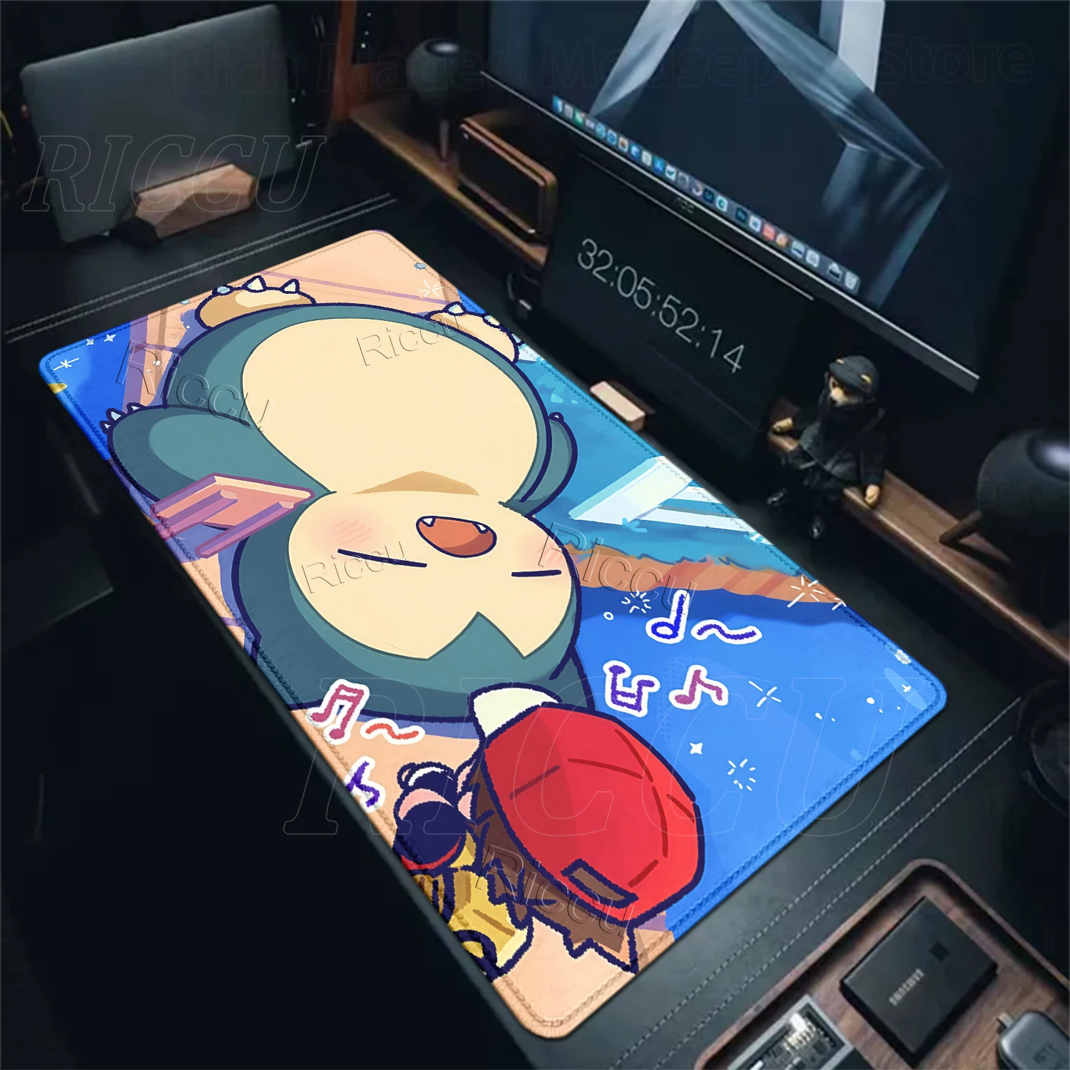 Pokemon Mouse Pads Cartoon Anime Snorlax Gaming Tablepads Non‑Slip Rubber Base Deskmats Computer Laptop Keyboard Protection Rugs