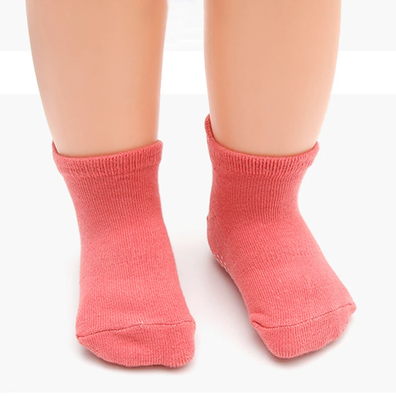 12 Pairs Solid Color Dot Glue Anti-Slip Socks for Toddlers, Suitable for Little Girls and Boys, Infants, Toddlers and Children