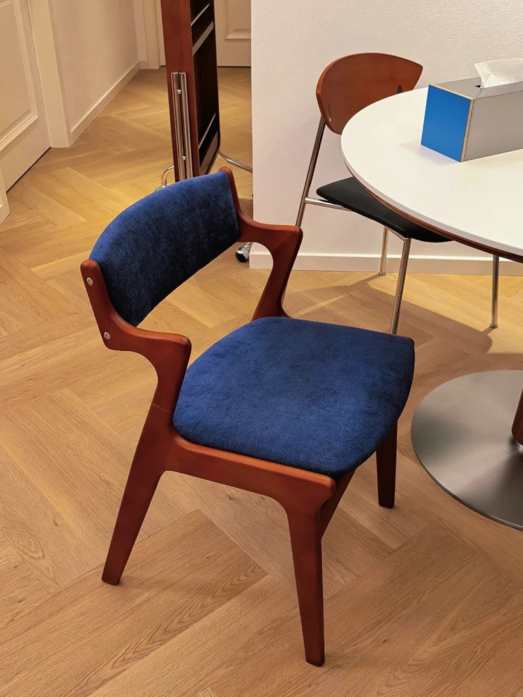 Second-hand Solid Wood Household Nordic Retro Soft-packed High-back Leisure Chair Single Desk Chair Stool