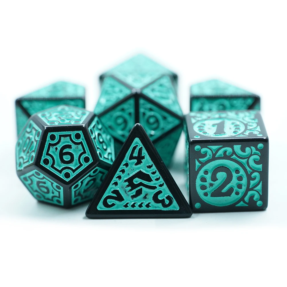 7 قطع/مجموعة نرد أكريليك مريح متعدد الألوان للاستخدام العائلي والألعاب DND #5