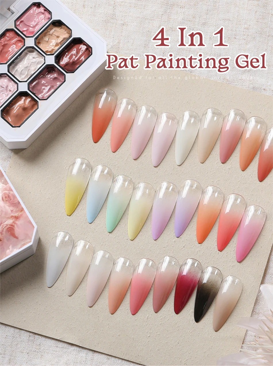 UR SUGAR 9 Farben Pat Painting Gel Nail 4 In 1 Semi Permanent Soak Off UV LED Nails Wird für Farbverlaufsstempelmuster verwendet – Detail 1