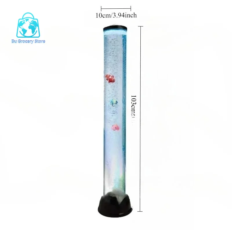 Color Changing Light Emitting Diode Light Bubble Column Novelty Bubble Fish Light Sensory Equipment Artificial Fish Decoration