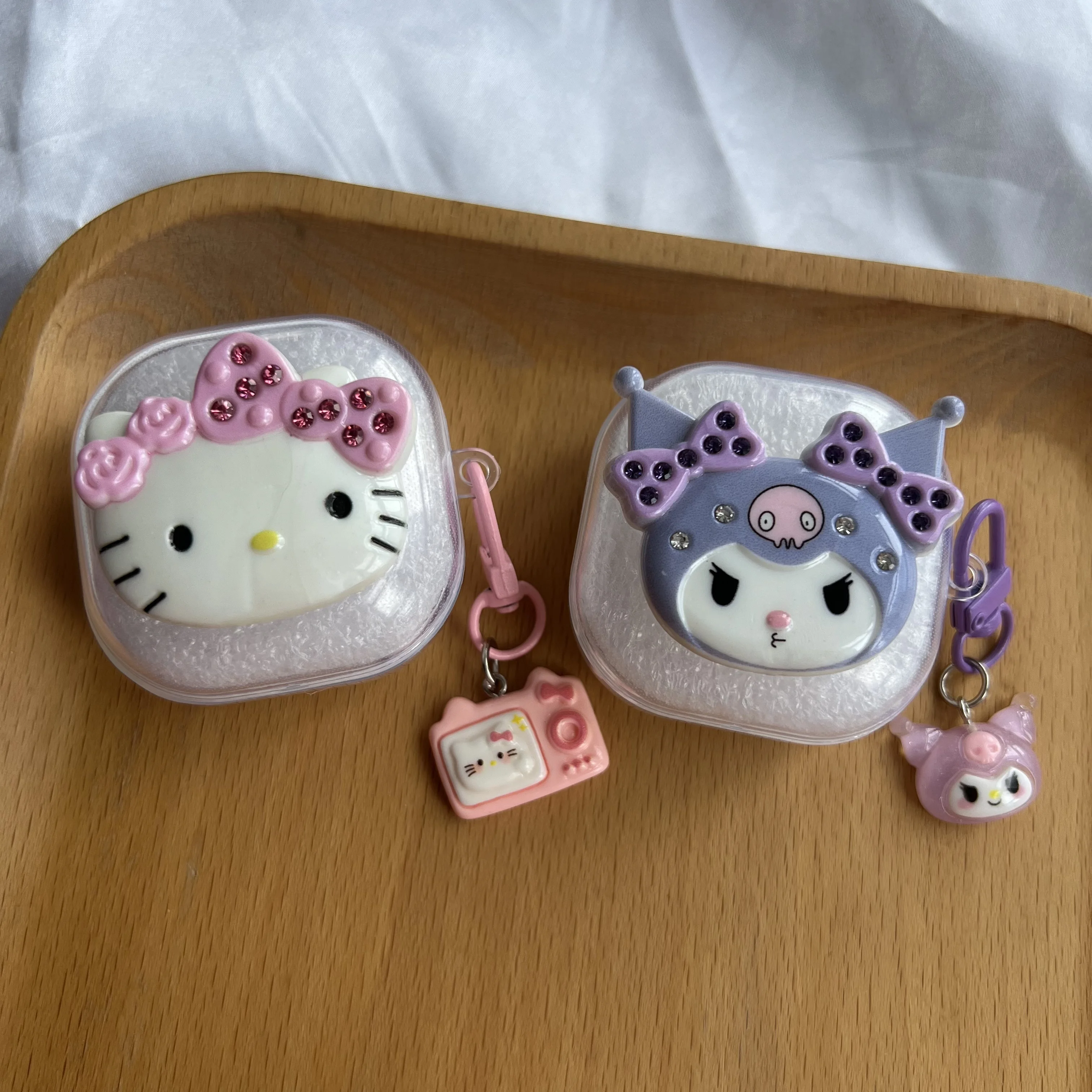 حافظة سماعة أذن كيتي لطيفة لهاتف Galaxy Buds Live / FE / Live /2pro سماعات أذن بلوتوث من البولي يوريثان غطاء حماية مع حلقة مفاتيح #1