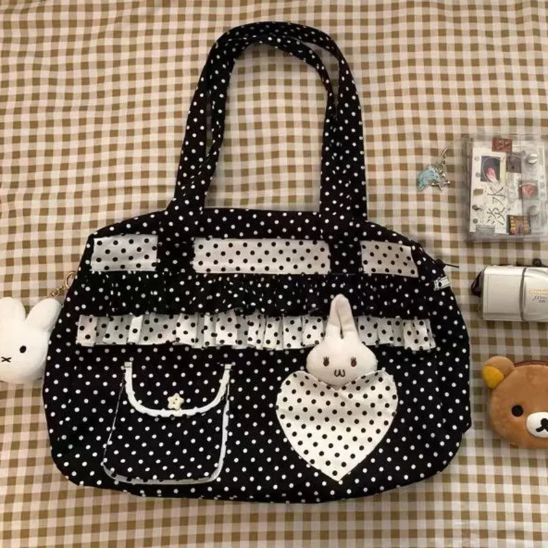 

New Sweet Dots Heart Pocket Design Rucked Underarm Bag Fashion Women Shoulder Bag All Match Itabag Designer Commuting Bag 2025 ﻿