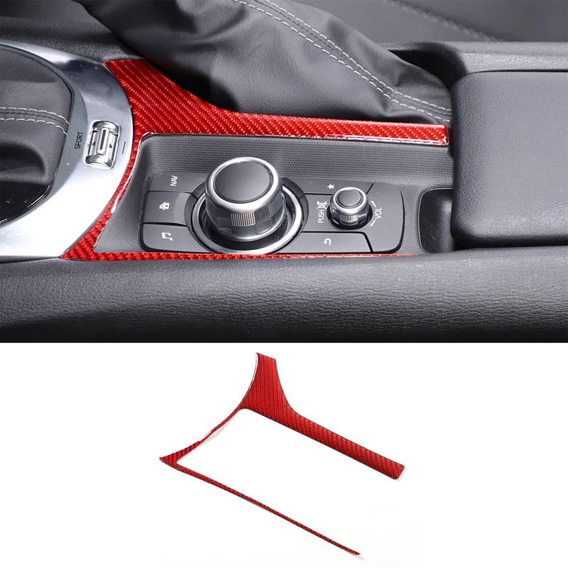 

For Mazda MX-5 2016-2023 Soft Carbon Fiber Car Multimedia Knob Frame Decorative Sticker Interior Accessories