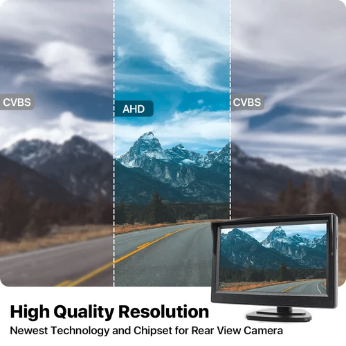 Imagen 2 del producto GreenYi 4,3/5/7 pulgadas AHD IPS Monitor 1080P visión nocturna cámara de visión trasera del coche 170 °   Cámara de marcha atrás Visión nocturna impermeable