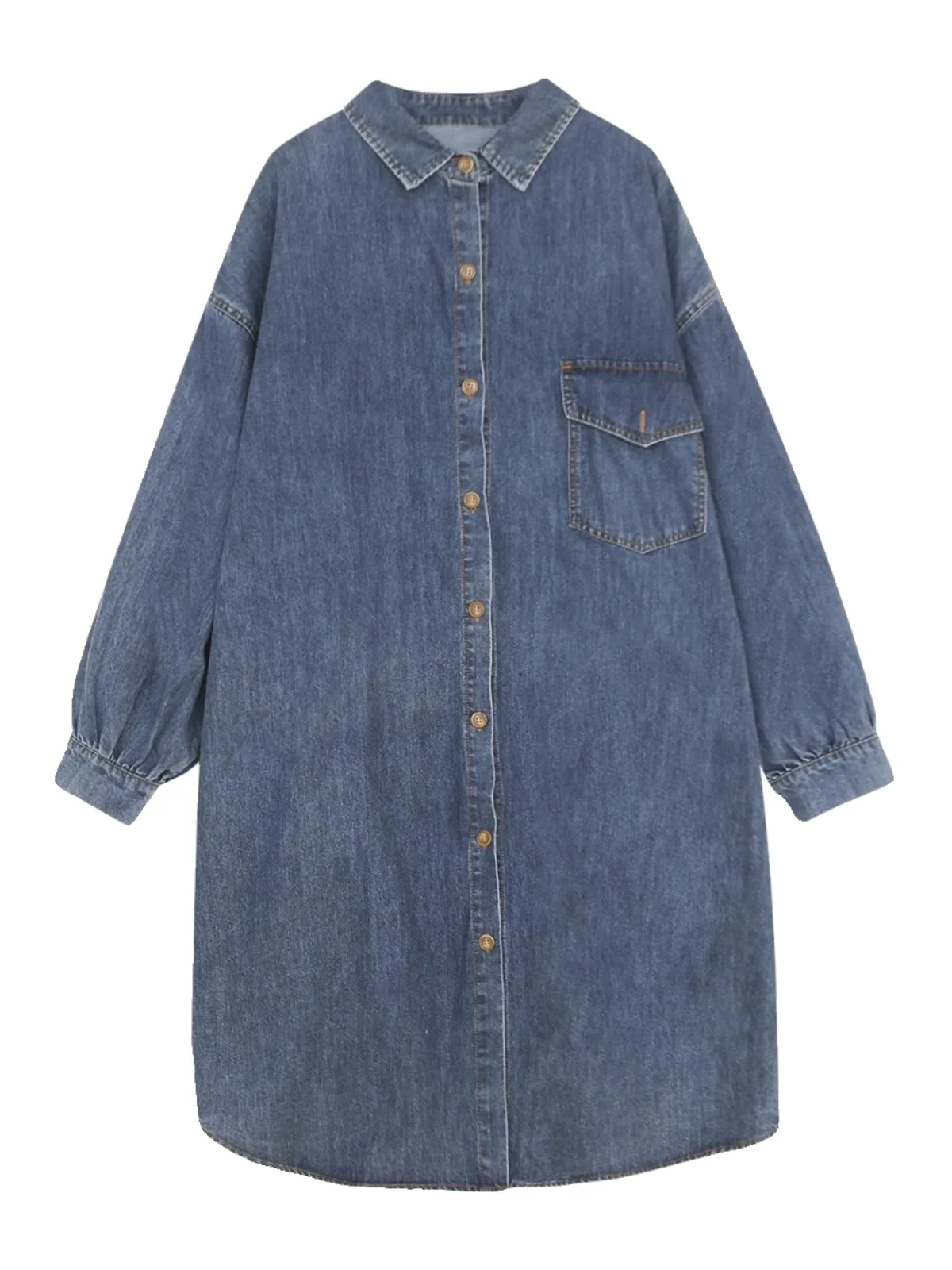 Vestido Vaquero Retro para Mujer, Manga Larga, Cuello , Estilo Csa Hoada, Chaqueta, Estilo ex, Color Puro, Ajust...