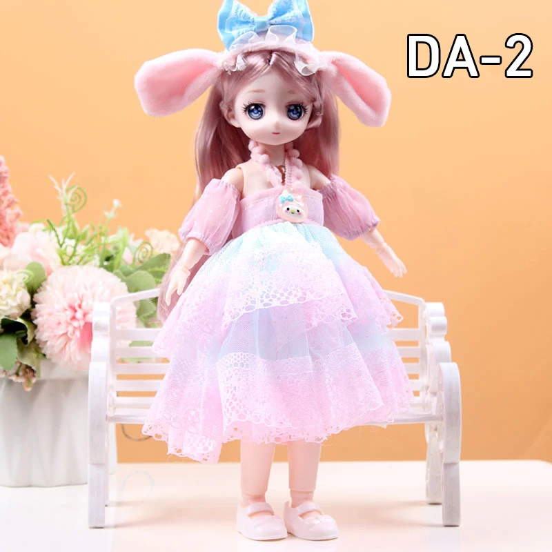 GIHOO 30CM Bewegliche Gelenk Puppe Mädchen Dress Up DIY Spielzeug Nette Sicherheit Baby Puppe Babys Kleinkind Prinzessin Schöne 3D Make-Up puppenhaus Puppe 7