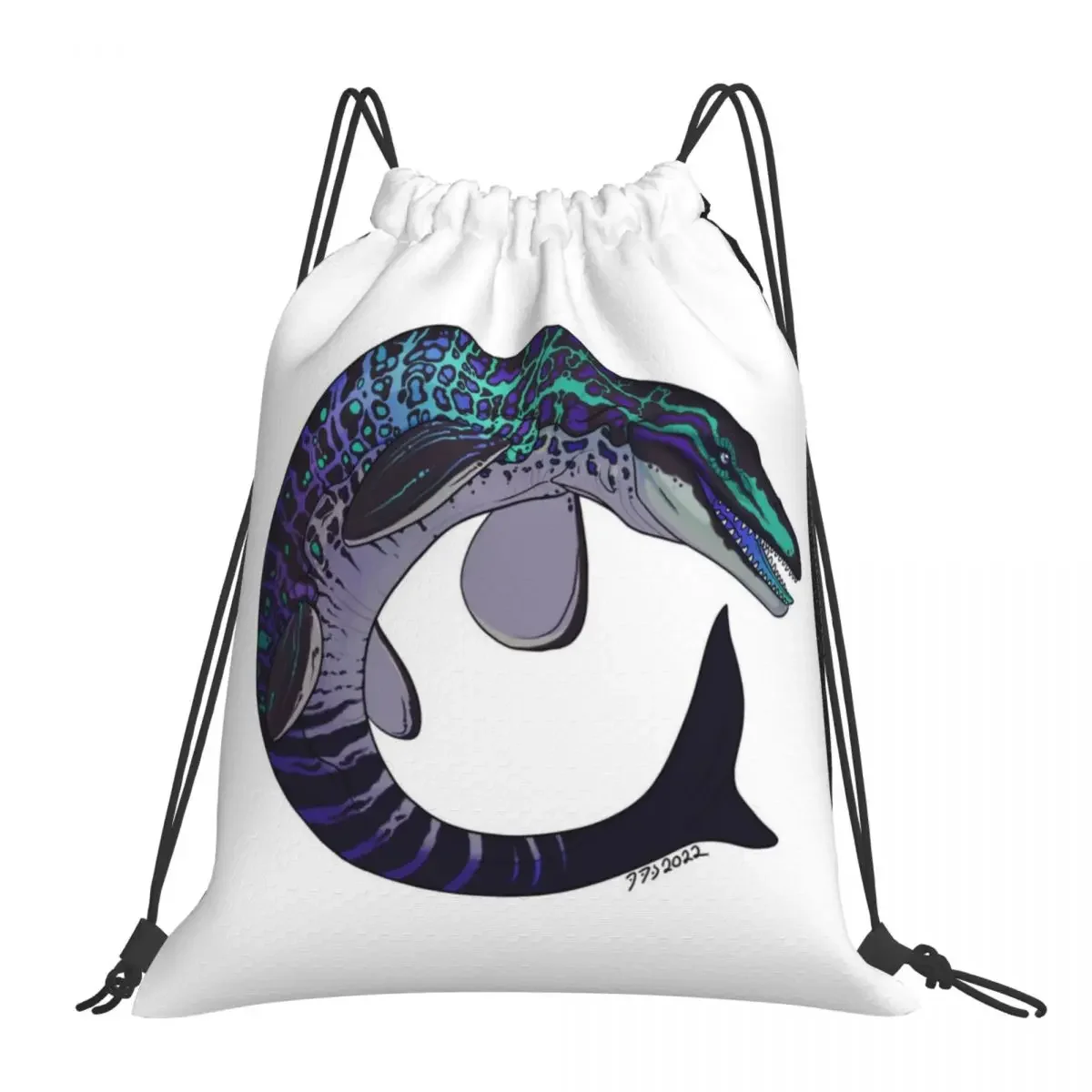 Gay Mosasaur Backpacks Casual Portable Drawstring Bags Drawstring Bundle Pocket Sundries Bag Book Bags For Travel Students