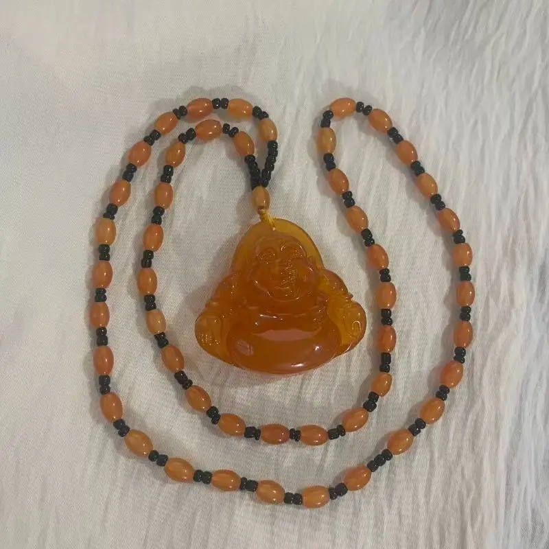 Exquisite Ethnic Style Second-generation Beeswax Buddha Male Pendant Neck Ornament Handicraft
