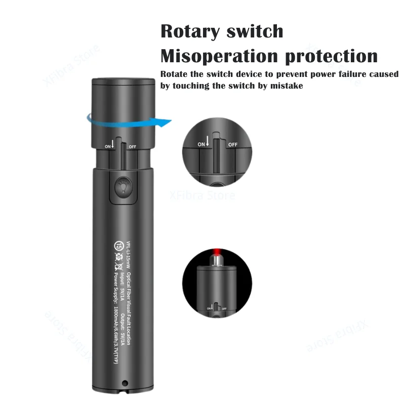 

New Best Optical Fiber Tester Light Pen VFL Fiber Optic Light Source Visual Fault Locator 50MW LED Light